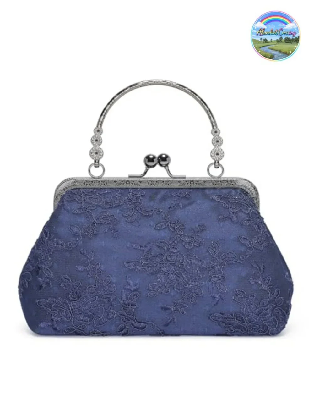Vintage Lace Floral Clutch Purse Evening Bag with Detachable Chain
